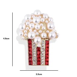 Wuli&baby Pearl Popcorn Brooches For Women Rhinestone Party Casual Office Brooch Pins Gifts