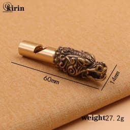 Pure Brass Outdoor Skull Whistle Keyring Hanging Jewelry Copper Training High Pitch Whistles Pendants Gifts Key Chain Ring DIY