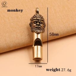 Pure Brass Outdoor Skull Whistle Keyring Hanging Jewelry Copper Training High Pitch Whistles Pendants Gifts Key Chain Ring DIY