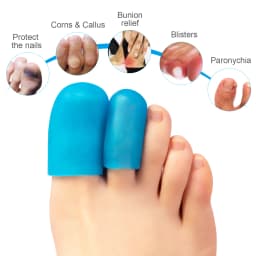 2pcs Blue Soft Silicone Toe Protectors Bunion Pain Relief Toe Sleeves Caps Prevent Corns Calluses Blisters Foot Care Tool Z66301