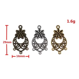 WYSIWYG 10pcs 29x15mm 3 Colors Flower Drop Earring Connector For Jewelry Making DIY Jewelry Findings