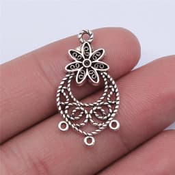 WYSIWYG 10pcs 29x15mm 3 Colors Flower Drop Earring Connector For Jewelry Making DIY Jewelry Findings