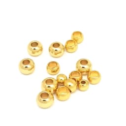 100pcs/lot Rose Gold Plated Stainless Steel Bead Metal Ball Big Hole Loose Spacer Beads for Jewelry Making Diy Beading Bracelets