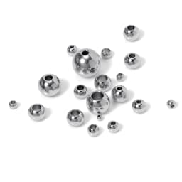 100pcs/lot Rose Gold Plated Stainless Steel Bead Metal Ball Big Hole Loose Spacer Beads for Jewelry Making Diy Beading Bracelets