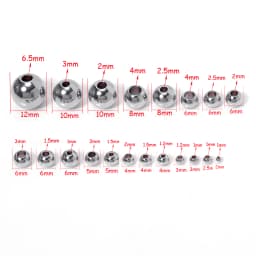 100pcs/lot Rose Gold Plated Stainless Steel Bead Metal Ball Big Hole Loose Spacer Beads for Jewelry Making Diy Beading Bracelets