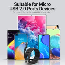 Vention Micro USB Cable 3A Fast Charging USB Data Cord for Samsung S7 S6 Note Xiaomi Huawei HTC Mobile Phone USB Charger Wire