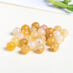 50pcs/Lot Natural Stone Big Hole Beads High Quality Amethyst Agate Jade Round Bead For For Jewelry Making Diy Bracelet Accessory