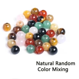 50pcs/Lot Natural Stone Big Hole Beads High Quality Amethyst Agate Jade Round Bead For For Jewelry Making Diy Bracelet Accessory