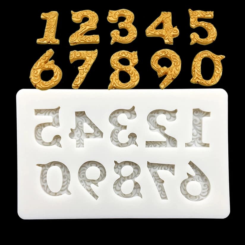 "0-9" Number Silicone Sugarcraft Mold Cupcake Chocolate Baking Mold Fondant Cake Decorating Tools