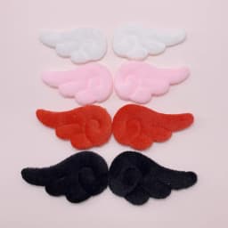 7*4Cm 40Pcs/Lot Plush Felt Angel Wing Padded Appliques For DIY Children Hair Clip  And Sock Hat Accessories