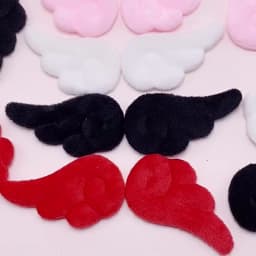 7*4Cm 40Pcs/Lot Plush Felt Angel Wing Padded Appliques For DIY Children Hair Clip  And Sock Hat Accessories
