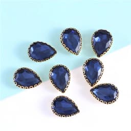 New 5 Sizes Colorful Teardrop Glass Sew On Rhienstones With Golden Base Crystal For Clothing Accessories With Rhinestones