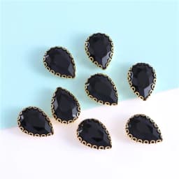 New 5 Sizes Colorful Teardrop Glass Sew On Rhienstones With Golden Base Crystal For Clothing Accessories With Rhinestones