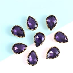 New 5 Sizes Colorful Teardrop Glass Sew On Rhienstones With Golden Base Crystal For Clothing Accessories With Rhinestones