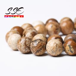 Wholesale Natural Stone Picture Jaspers Beads Jaspers Round Loose Spacer Beads 15" strand 4 6 8 10 12 mm For Jewelry Making O1-6