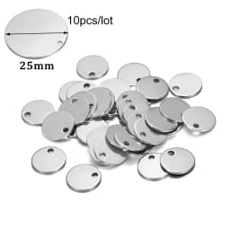 1 Bag Rose Gold Plated Heart-Shaped Water Drop Stainless Steel Charm Dog Tag Oval Blank Pendant For DIY Jewelry Making Component