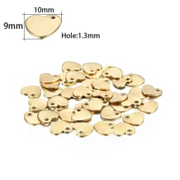 1 Bag Rose Gold Plated Heart-Shaped Water Drop Stainless Steel Charm Dog Tag Oval Blank Pendant For DIY Jewelry Making Component