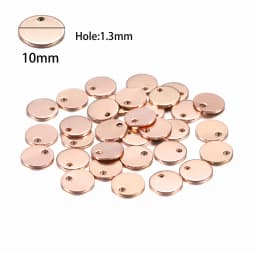 1 Bag Rose Gold Plated Heart-Shaped Water Drop Stainless Steel Charm Dog Tag Oval Blank Pendant For DIY Jewelry Making Component