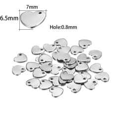 1 Bag Rose Gold Plated Heart-Shaped Water Drop Stainless Steel Charm Dog Tag Oval Blank Pendant For DIY Jewelry Making Component