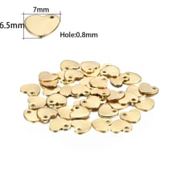 1 Bag Rose Gold Plated Heart-Shaped Water Drop Stainless Steel Charm Dog Tag Oval Blank Pendant For DIY Jewelry Making Component