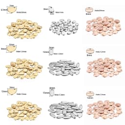 1 Bag Rose Gold Plated Heart-Shaped Water Drop Stainless Steel Charm Dog Tag Oval Blank Pendant For DIY Jewelry Making Component