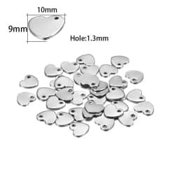 1 Bag Rose Gold Plated Heart-Shaped Water Drop Stainless Steel Charm Dog Tag Oval Blank Pendant For DIY Jewelry Making Component