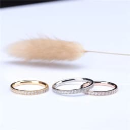 Kolmnsta 2mm Women Titanium Ring Cubic Zirconia Anniversary Wedding Engagement Band Size 4 to 13 bagues pour femme