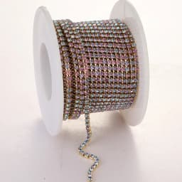 SS6-SS12 Fancy Rhinestone Chain Apparel Colorful Claw With Glass Rhinestone Dense Rhinestone Cup Chain Trim For DIY Accessories