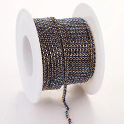 SS6-SS12 Fancy Rhinestone Chain Apparel Colorful Claw With Glass Rhinestone Dense Rhinestone Cup Chain Trim For DIY Accessories