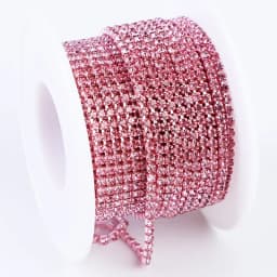 SS6-SS12 Fancy Rhinestone Chain Apparel Colorful Claw With Glass Rhinestone Dense Rhinestone Cup Chain Trim For DIY Accessories