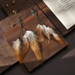 Boho Long Retro Feather Exaggerated Earrings Women Thailand Indian Drop-shaped Rhinestone Chain Tassel Earrings Wedding Jewelry
