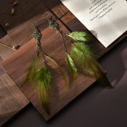 Boho Long Retro Feather Exaggerated Earrings Women Thailand Indian Drop-shaped Rhinestone Chain Tassel Earrings Wedding Jewelry