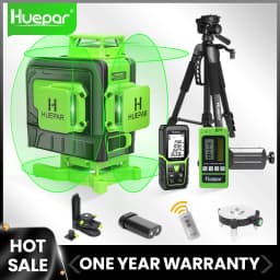 Huepar 4D 16 Lines Cross Line Laser Level Green Beam Lines Multi function & Remote Control With Li-ion battery For Tiles Floor