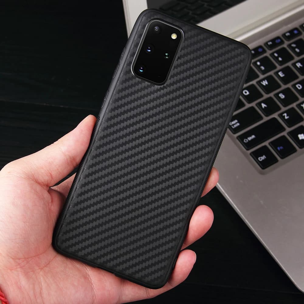 Carbon Case For Samsung Galaxy S24 S23 S22 S21 S20 S10 S9 Plus Note 8 9 10 20Ultra S21FE S20FE S23FE Silicone Cover
