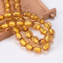 10pcs Round 8mm 10mm 12mm Foil Lampwork Glass Loose Beads for DIY Crafts Jewelry Making Findings