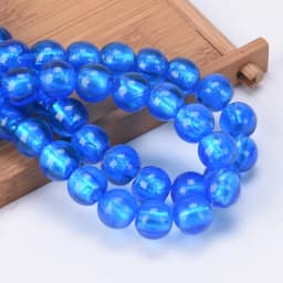 10pcs Round 8mm 10mm 12mm Foil Lampwork Glass Loose Beads for DIY Crafts Jewelry Making Findings