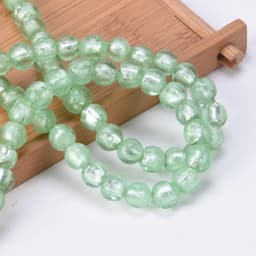 10pcs Round 8mm 10mm 12mm Foil Lampwork Glass Loose Beads for DIY Crafts Jewelry Making Findings