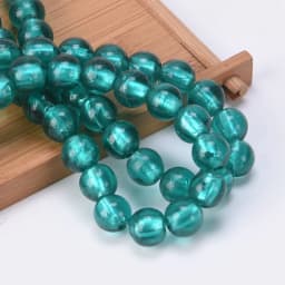 10pcs Round 8mm 10mm 12mm Foil Lampwork Glass Loose Beads for DIY Crafts Jewelry Making Findings
