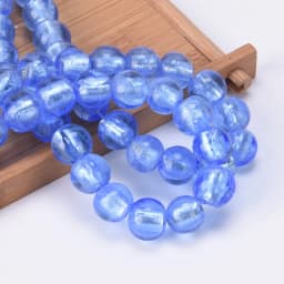 10pcs Round 8mm 10mm 12mm Foil Lampwork Glass Loose Beads for DIY Crafts Jewelry Making Findings
