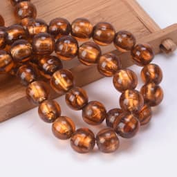 10pcs Round 8mm 10mm 12mm Foil Lampwork Glass Loose Beads for DIY Crafts Jewelry Making Findings