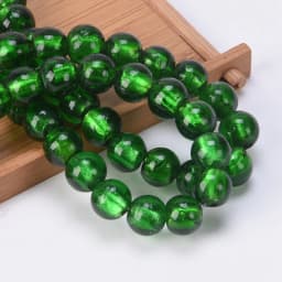 10pcs Round 8mm 10mm 12mm Foil Lampwork Glass Loose Beads for DIY Crafts Jewelry Making Findings