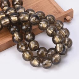 10pcs Round 8mm 10mm 12mm Foil Lampwork Glass Loose Beads for DIY Crafts Jewelry Making Findings