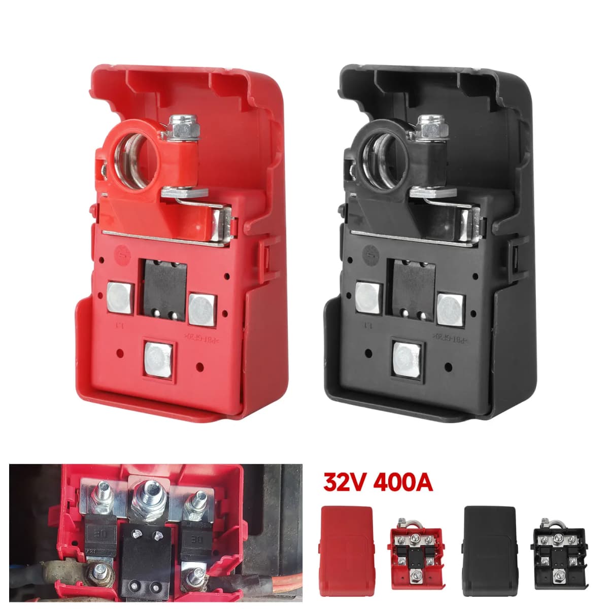 Car Battery Terminals Connectors Fused 32V 400A Distribution Clamp for OPEL Movano Van 1998–2003 Terminals 12V Battery Lug