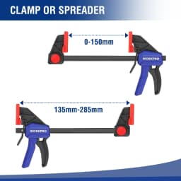WORKPRO 1-2PC Ratchet Bar Clamp Set 6-Inch/150mm Quick Release and One-Handed Heavy-Duty Bar Clamp/Spreader for Woodworking