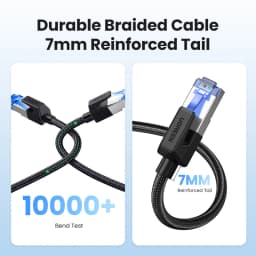 UGREEN CAT 8 Ethernet Cable CAT8 40Gbps 2000MHz Networking Nylon Braided Internet Lan Cord for Laptops PS 4 Router RJ45 Cable