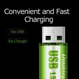 1.5V AA Battery 1400mWh/900mAh USB Rechargeable Li-ion Battery for Remote Control Mouse Small Fan Electric Toy Battery