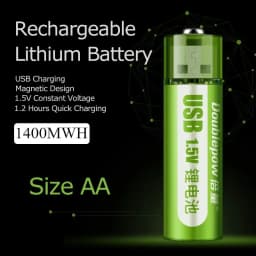 1.5V AA Battery 1400mWh/900mAh USB Rechargeable Li-ion Battery for Remote Control Mouse Small Fan Electric Toy Battery
