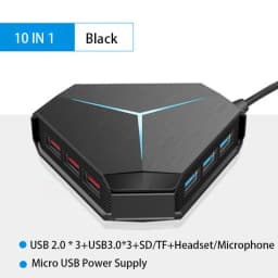 USB Hub USB 3.0 Hub USB Splitter Multi USB 2.0/3.0 Card Reader Headphone Microphone Jack 6 Ports Hub For Desktop PC Notebook