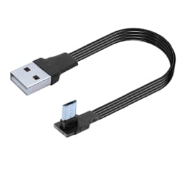 Up & Down & Left & Right Angled 90 Degree USB Micro USB Male to USB Male Data Charge connector Cable 5cm 20cm