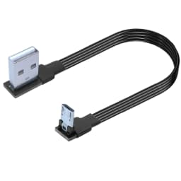 Up & Down & Left & Right Angled 90 Degree USB Micro USB Male to USB Male Data Charge connector Cable 5cm 20cm